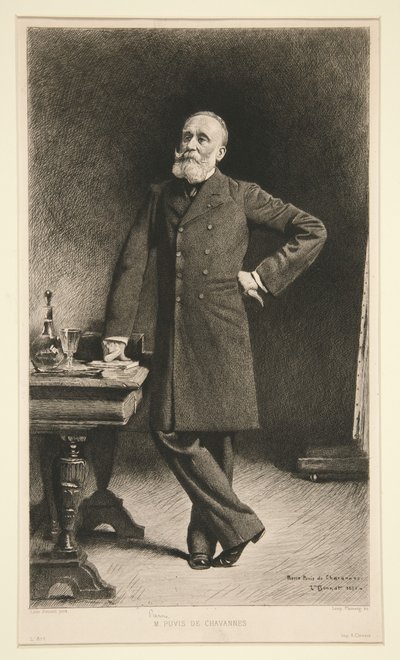 Retrato de Pierre Puvis de Chavannes de Leopold Flameng