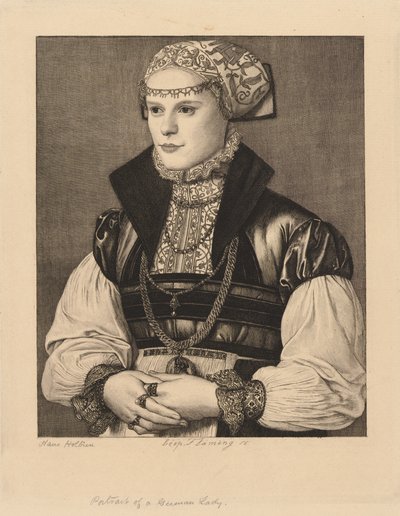 Retrato de una dama alemana de Leopold Flameng