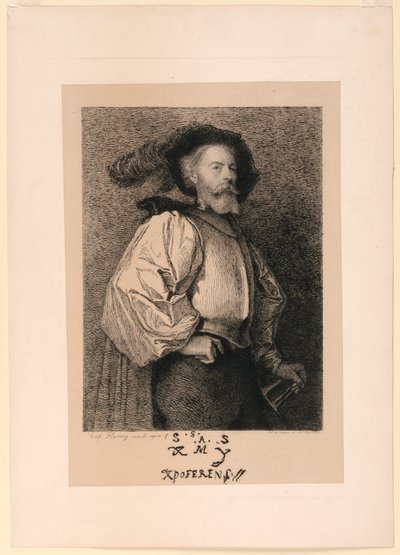 Autorretrato como caballero de Leopold Flameng
