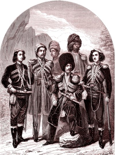 La Transcaucase y Georgia.Rusia en 1865. (Grabado) de Leopold Flameng