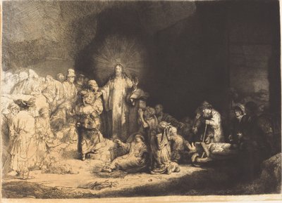 Cristo predicando (La estampa de los cien florines) de Leopold Flameng after Rembrandt van Rijn