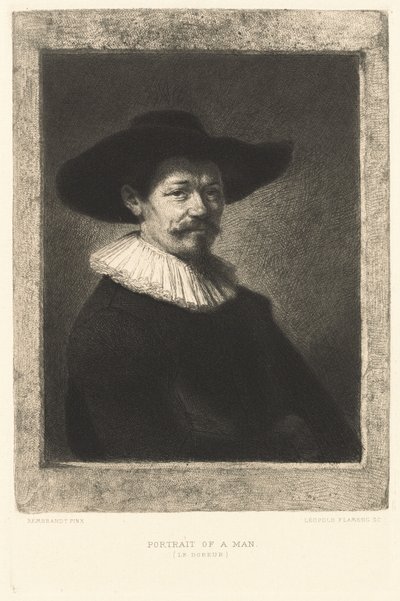 Retrato de un Hombre de Leopold Flameng after Rembrandt van Rijn