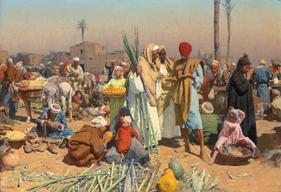 Mercado en el Bajo Egipto de Leopold Karl Muller