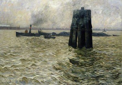 El puerto de Hamburgo, 1894 de Leopold Karl Walter von Kalckreuth