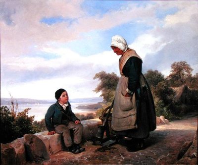 Campesina y niño de Leopold Leprince