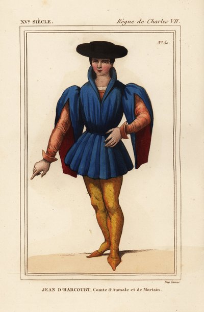Jean VIII de Harcourt, caballero francés, conde de Aumale y Mortain de Leopold Massard