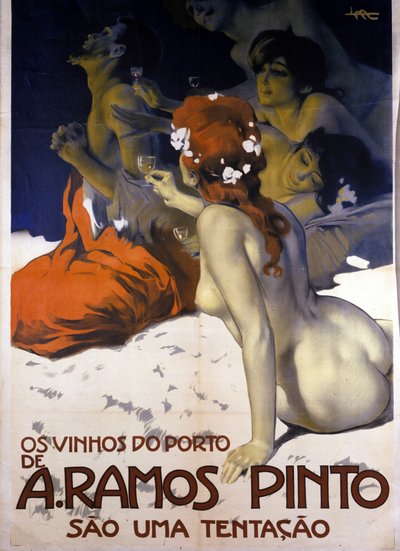 Publicidad para vinos portugueses. Cartel de Leopoldo Metlicovitz, ca. 1915 de Leopoldo Metlicovitz