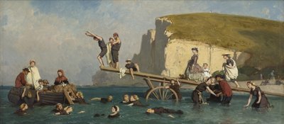 Bañistas en Étretat de Lepoittevin