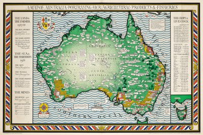 Un mapa de Australia de Leslie MacDonald Gill