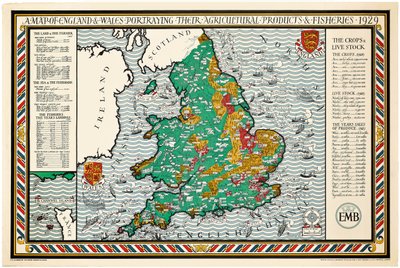 Un mapa de Inglaterra y Gales de Leslie MacDonald Gill