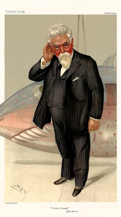 Sir Hiram Stevens Maxim - retrato de pie de Leslie Matthew (1851 1922) Ward