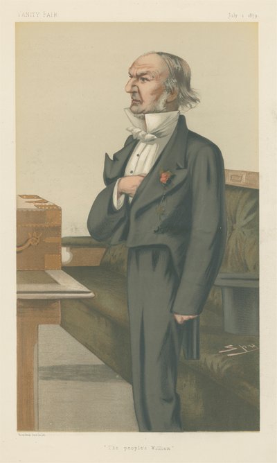 Primeros Ministros - Vanity Fair. "El William del pueblo". El Honorable William Ewart Gladstone. 1 de julio de 1879 de Leslie Matthew Spy Ward