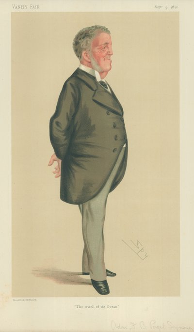 Almirante Frederick Beauchamp Paget-Seymour, El oleaje del océano, 9 de septiembre de 1876, caricatura de Vanity Fair de Leslie Matthew Ward