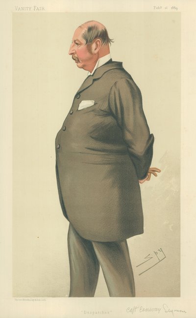 Capitán Conway Seymour, Despachos, 16 de febrero de 1884, caricatura de Vanity Fair de Leslie Matthew Ward