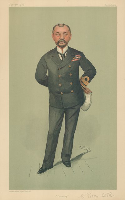 Capitán Percy Scott, artillería, 17 de septiembre de 1903, caricatura de Vanity Fair de Leslie Matthew Ward