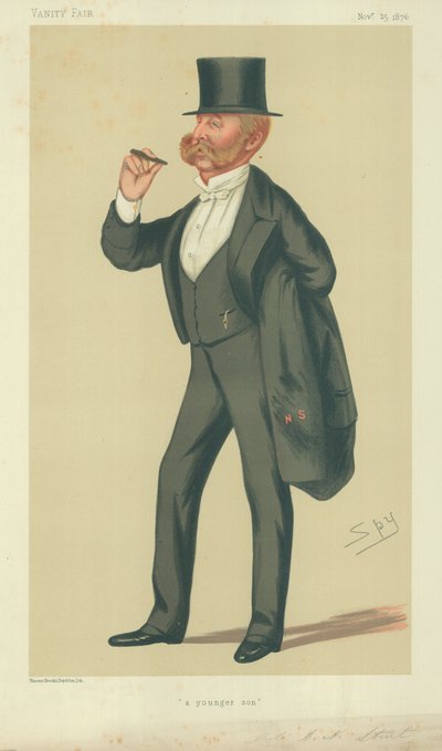 Coronel Charles Napier Sturt, un hijo menor, 25 de noviembre de 1876, caricatura de Vanity Fair de Leslie Matthew Ward