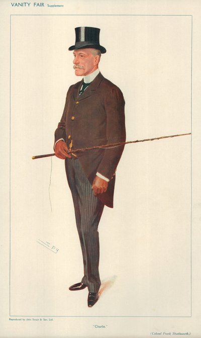 Coronel Frank Shuttleworth, Charlie, 10 de febrero de 1909, caricatura de Vanity Fair de Leslie Matthew Ward