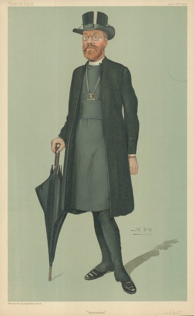 Edward Talbot, el obispo de Rochester, Rochester, 21 de abril de 1904, caricatura de Vanity Fair de Leslie Matthew Ward