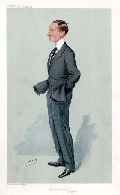 Guglielmo Marconi, físico e inventor italiano y pionero de la telegrafía inalámbrica de Leslie Matthew Ward