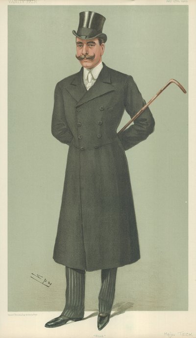 HSH El Duque de Teck, Frank, 17 de julio de 1902, caricatura de Vanity Fair de Leslie Matthew Ward