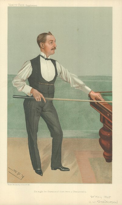 Harry W Stevenson, Podría ser campeón si hubiera un campeonato, 25 de mayo de 1905, caricatura de Vanity Fair de Leslie Matthew Ward