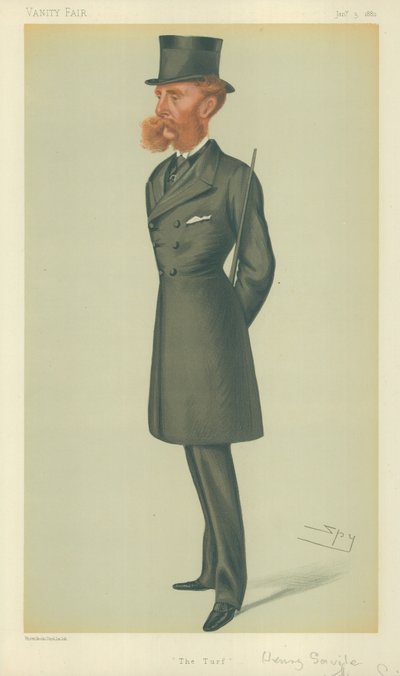 Lord Dorchester, The Turf, 24 de marzo de 1877, caricatura de Vanity Fair de Leslie Matthew Ward