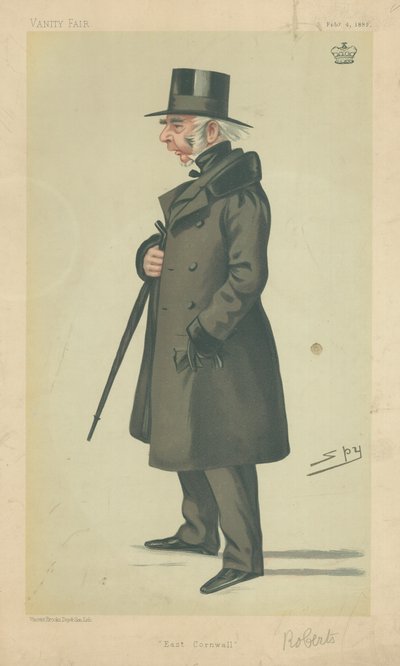 Lord Robartes, Este de Cornwall, 4 de febrero de 1882, caricatura de Vanity Fair de Leslie Matthew Ward