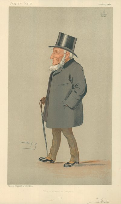Lord Thring, ha escrito sobre compañías, 29 de junio de 1893, caricatura de Vanity Fair de Leslie Matthew Ward