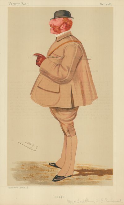 Mayor Lord Henry Arthur George Somerset, Podge, 19 de noviembre de 1887, caricatura de Vanity Fair de Leslie Matthew Ward