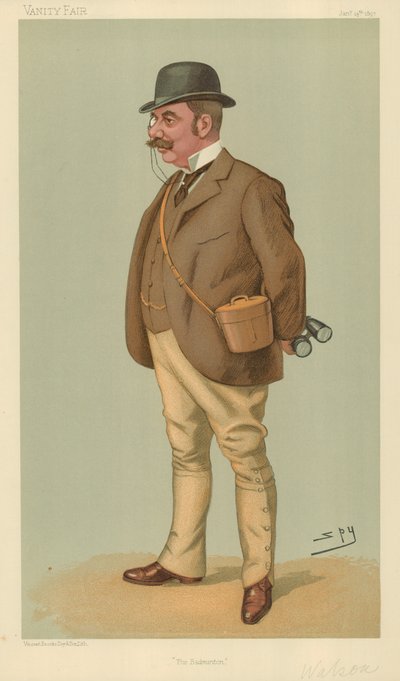 Sr. Alfred Edward Thomas Watson, The Badminton, 14 de enero de 1897, caricatura de Vanity Fair de Leslie Matthew Ward