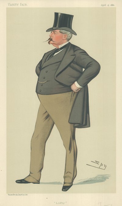 Sr. Arthur Loftus Tottenham, Lofty, 15 de abril de 1882, caricatura de Vanity Fair de Leslie Matthew Ward