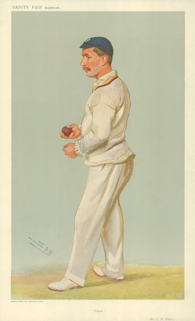 Sr. C M Wells, Padre, 10 de julio de 1907, caricatura de Vanity Fair de Leslie Matthew Ward