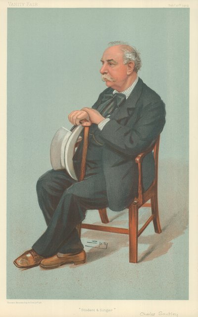 Mr Charles Santley, Estudiante y Cantante, 27 de Febrero de 1902, caricatura de Vanity Fair de Leslie Matthew Ward