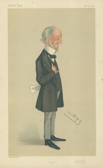 Sr. Charles Seely, cerdos, 21 de diciembre de 1878, caricatura de Vanity Fair de Leslie Matthew Ward