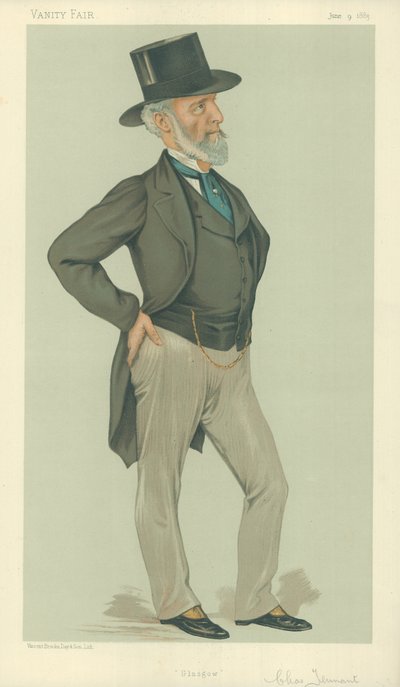Sr. Charles Tennant, Glasgow, 9 de junio de 1883, caricatura de Vanity Fair de Leslie Matthew Ward