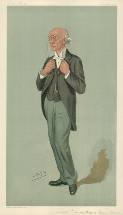 Mr F W Warre-Cornish, El Viceprovost de Eton, El Viceprovost, 26 de septiembre de 1901, caricatura de Vanity Fair de Leslie Matthew Ward