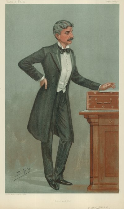 Mr George Wyndham, Dover y guerra, 20 de septiembre de 1900, caricatura de Vanity Fair de Leslie Matthew Ward