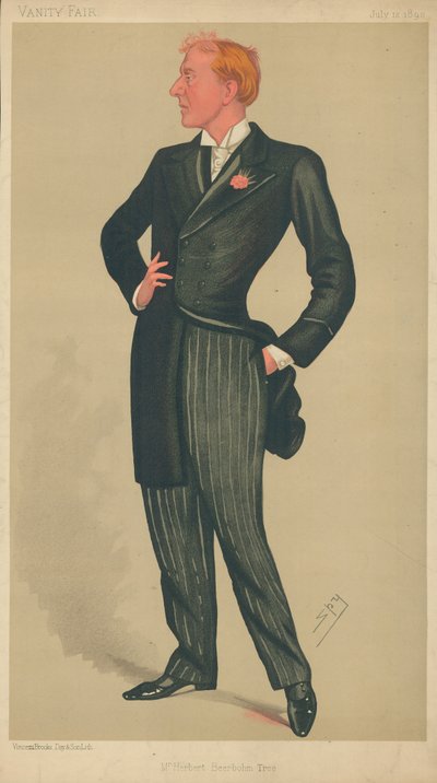 Mr Herbert Beerhohm Tree, 12 de julio de 1890, caricatura de Vanity Fair de Leslie Matthew Ward