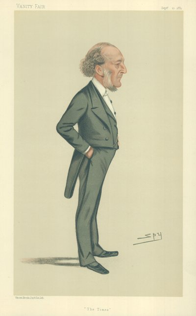 Sr. John Walter, The Times, 10 de septiembre de 1881, caricatura de Vanity Fair de Leslie Matthew Ward