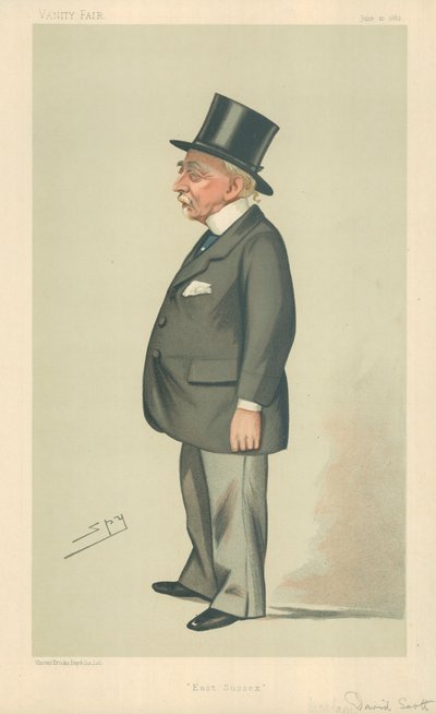 Sr. Montagu David Scott, East Sussex, 10 de junio de 1882, caricatura de Vanity Fair de Leslie Matthew Ward