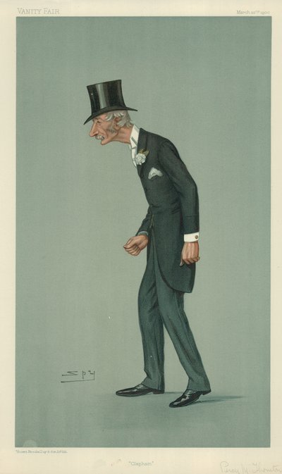 Sr. Percy Melville Thornton, Clapham, 22 de Marzo de 1900, caricatura de Vanity Fair de Leslie Matthew Ward
