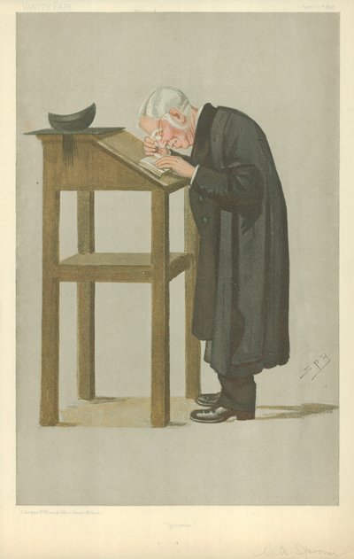 Mr W A Spooner, Spooner, 21 de abril de 1898, caricatura de Vanity Fair de Leslie Matthew Ward