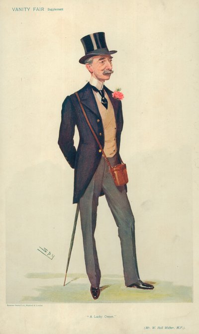 Mr W Hall Walker MP, un propietario afortunado, 21 de junio de 1906, caricatura de Vanity Fair de Leslie Matthew Ward