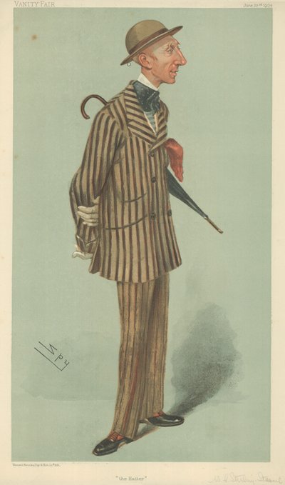 Sr. William Crawfurd Stirling-Stuart, El sombrerero, 23 de junio de 1904, caricatura de Vanity Fair de Leslie Matthew Ward