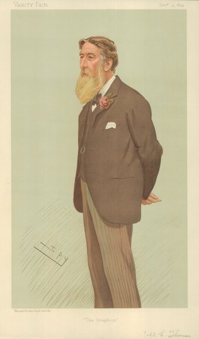 Sr. William Luson Thomas, The Graphics, 13 de diciembre de 1894, caricatura de Vanity Fair de Leslie Matthew Ward