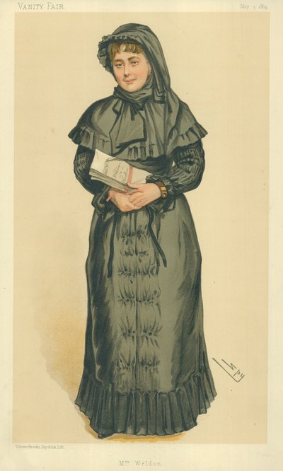 Sra. Georgina Weldon, Sra. Weldon, 3 de mayo de 1884, caricatura de Vanity Fair de Leslie Matthew Ward