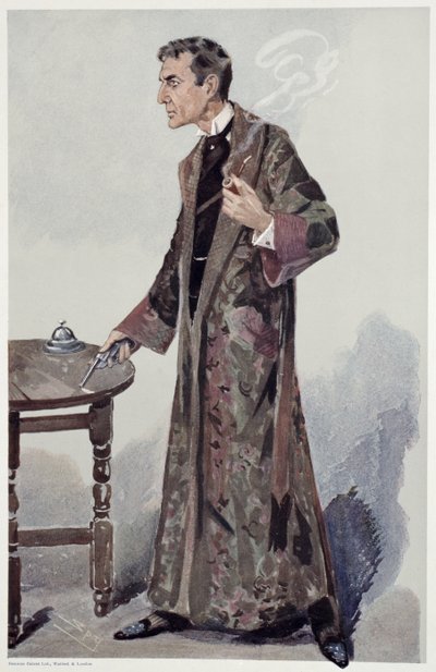Sherlock Holmes, caricatura de Vanity Fair del actor William Gillette, 1907 de Leslie Matthew Ward
