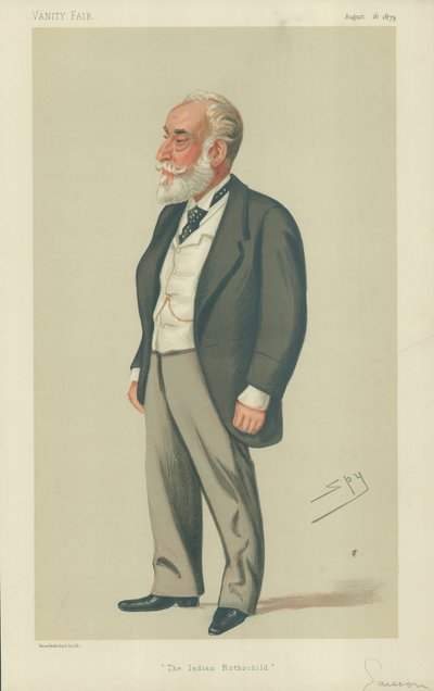 Sir Albert Abdallah David Sassoon, El Rothschild Indio, 16 de agosto de 1879, caricatura de Vanity Fair de Leslie Matthew Ward