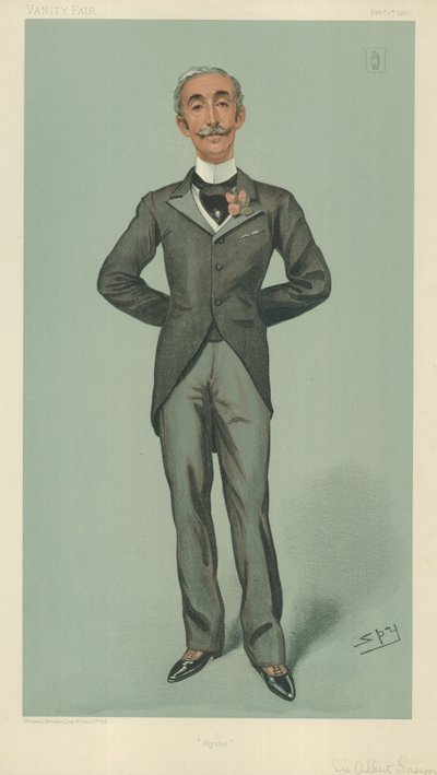 Sir Albert Edward Sassoon, Hyde, 1 de febrero de 1900, caricatura de Vanity Fair de Leslie Matthew Ward