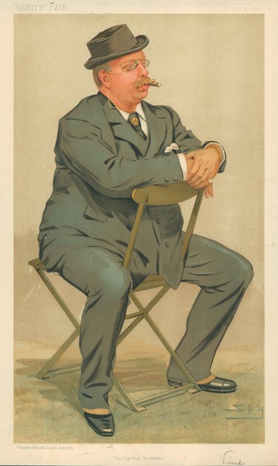 Sir J. R. S. Vine, El Instituto Imperial, 27 de julio de 1893, caricatura de Vanity Fair de Leslie Matthew Ward